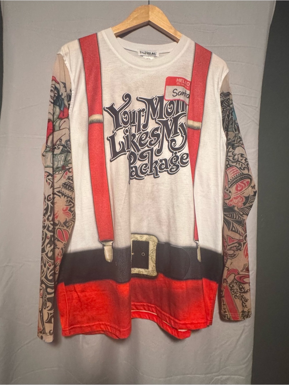 Holiday Graphic Long-Sleeve Kids Top - White & Red